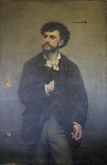 Adrien Lavieille Portrait of the painter Adrien Lavieille, her husband, made in 1879 by Marie Adrien Lavieille France oil painting art